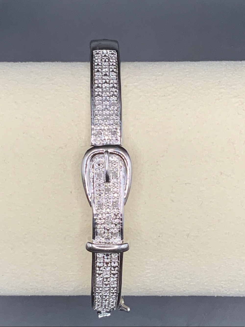 Silver with diamonds Buckle Bracelet - Women's Accessory